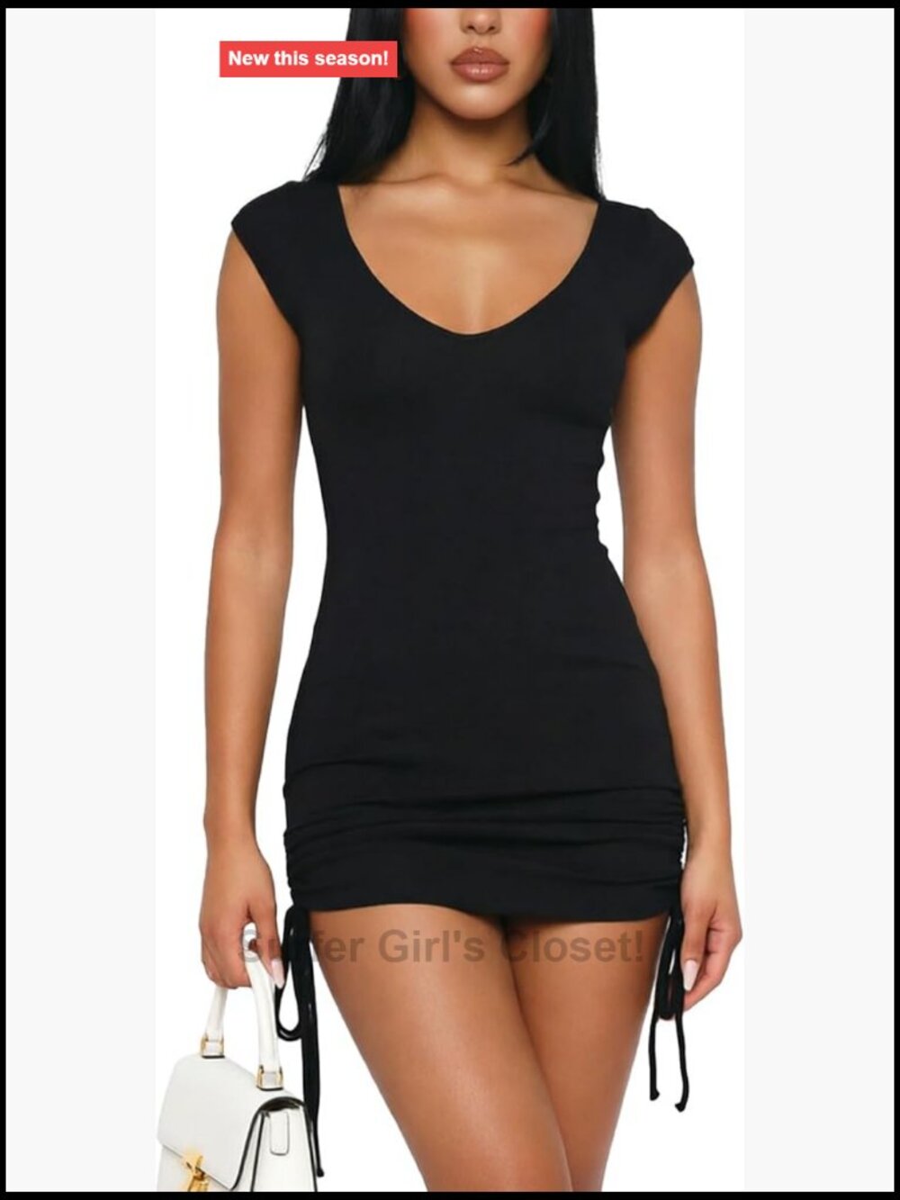 Women's Summer Bodycon Mini Dress V-Neck Sleeveless Ribbed Knit Party Outfit